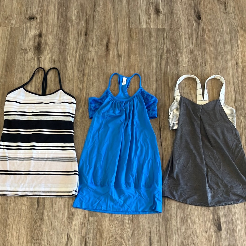 SET OF 3!  LULULEMON Women’s Yoga Activewear Tank Tops. All size 4.